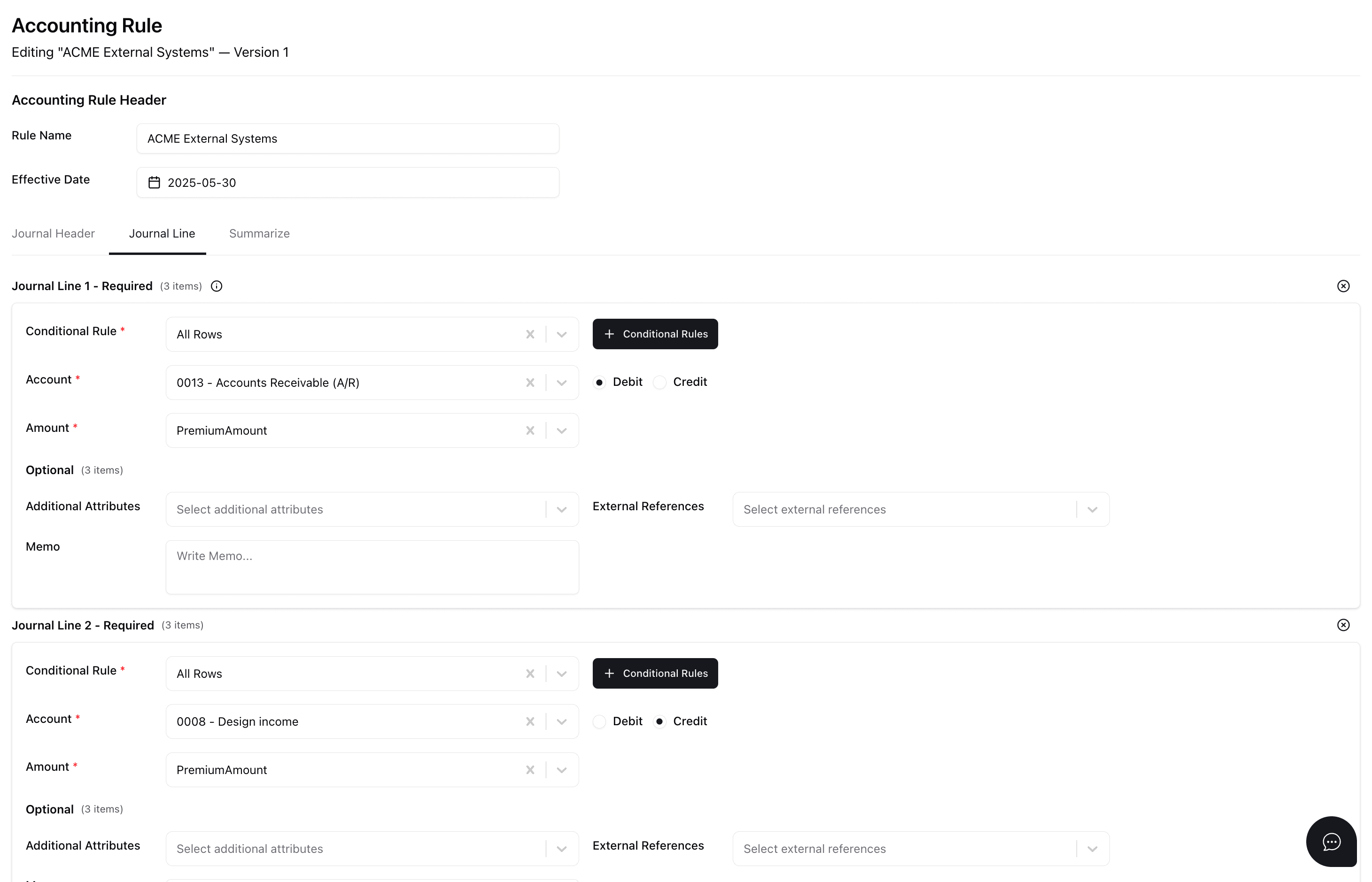 Links no-code accounting rule editor